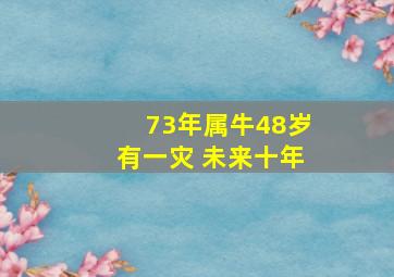 73年属牛48岁有一灾 未来十年